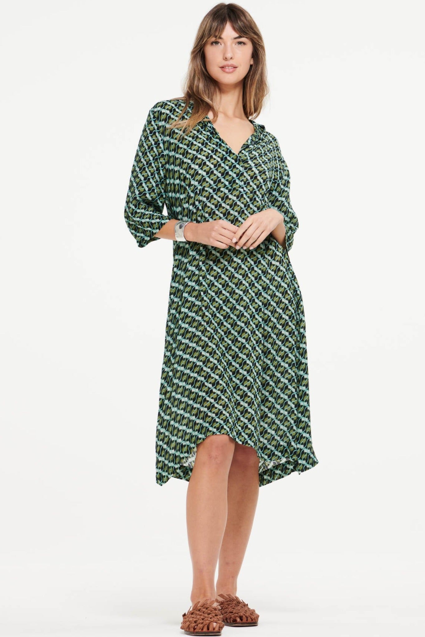 Oneseason JAZZ Dress Monogram Olive | Sub Couture