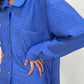 NONA Jordyn Jacket Blue Textured - Jacket Wanita
