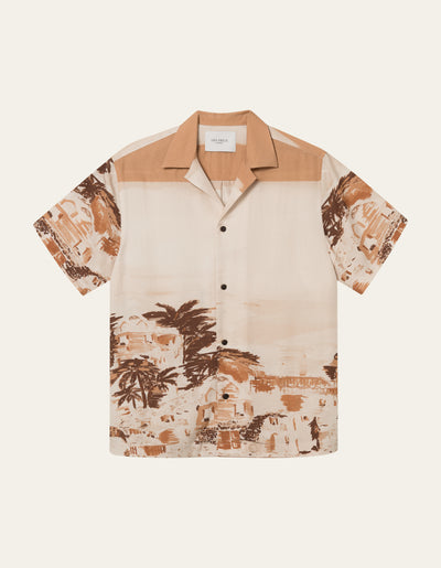 Les Deux MEN Coastal AOP SS Shirt Shirt 738738-Terracotta