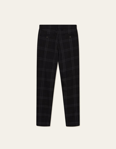 Les Deux MEN Como Check Wool Mélange Suit Pants Pants 361320-Charcoal Melange/Grey Melange