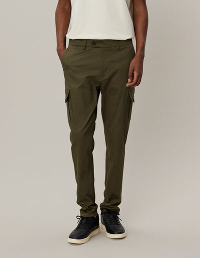 Les Deux MEN Como Cotton Cargo Suit Pants Pants 522522-Olive Night