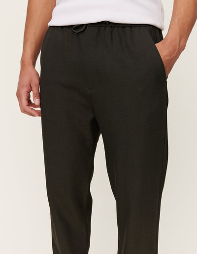 Les Deux MEN Como Tapered Drawstring Pants - Seasonal Pants 505360-Deep Forest/Charcoal