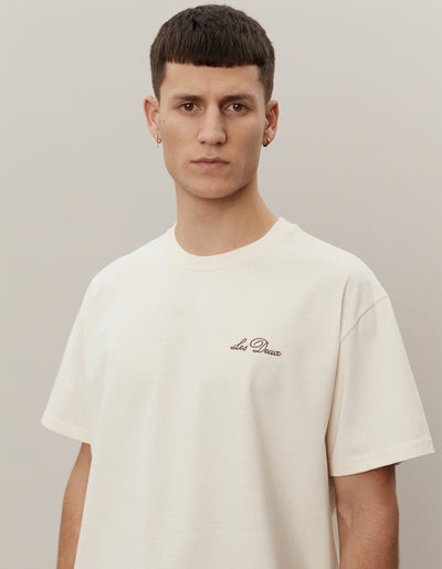 Les Deux MEN Crew T-Shirt T-Shirt 218855-Light Ivory/Walnut