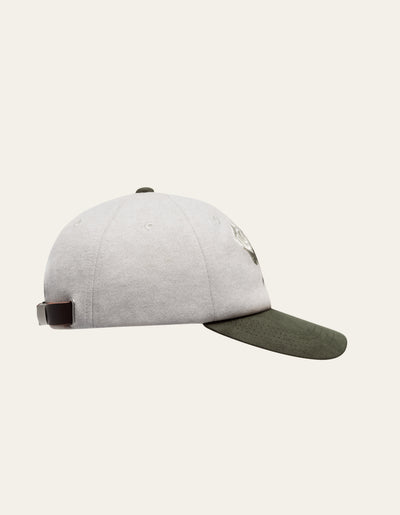 Les Deux MEN Felipe Brushed Dad Cap Cap 817555-Light Desert Sand/Forest Green