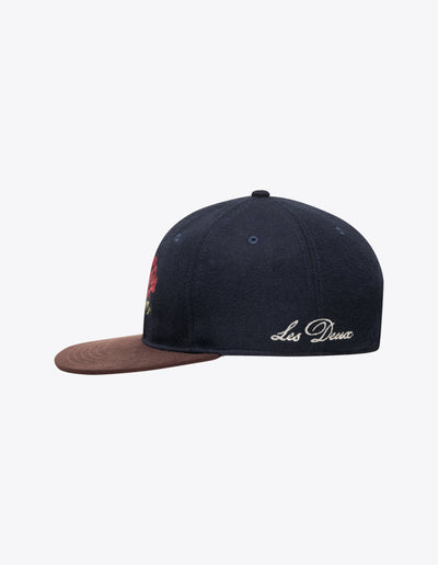 Les Deux MEN Felipe Wool Suede Cap Cap 460844-Dark Navy/Coffee Brown