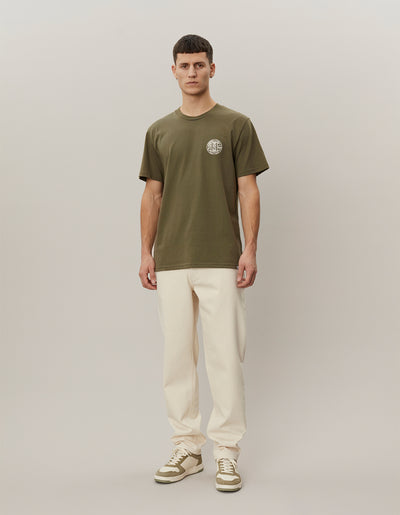 Les Deux MEN Globe T-Shirt T-Shirt 522215-Olive Night/Ivory