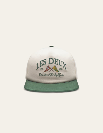 Les Deux MEN Ivy League Cap Cap 215567-Ivory/Grass Green