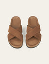 Les Deux MEN Kamal Suede Sandal Shoes 850850-Cognac