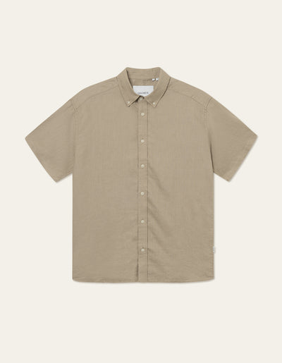 Les Deux MEN Kris Linen SS Shirt Shirt 810810-Dark Sand