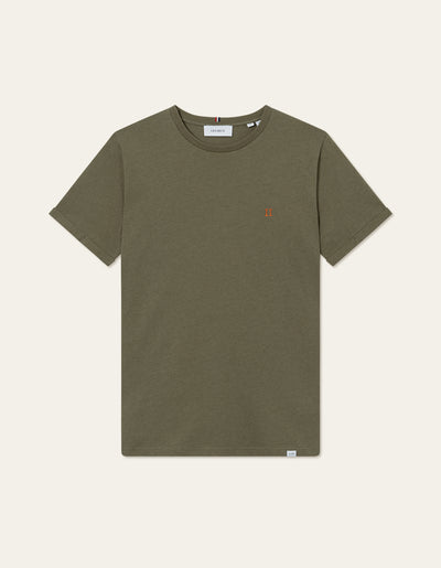 Les Deux MEN Nørregaard T-Shirt - Seasonal T-Shirt 548730-Surplus Green Melange/Orange