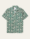 Les Deux MEN Ornament AOP Tencel SS Shirt Shirt 215565-Ivory/Vintage Green