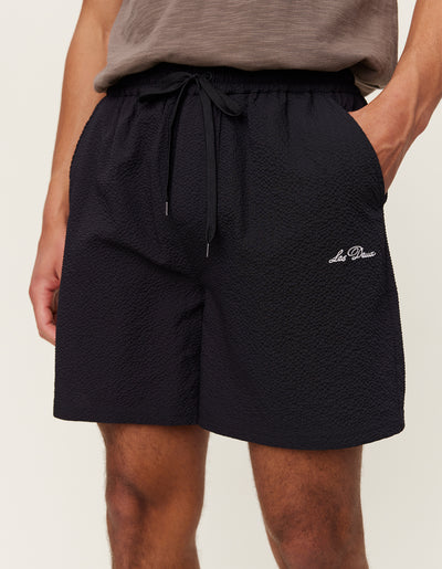 Les Deux MEN Stan Seersucker Swim Shorts 2.0 Swimshorts 100100-Black