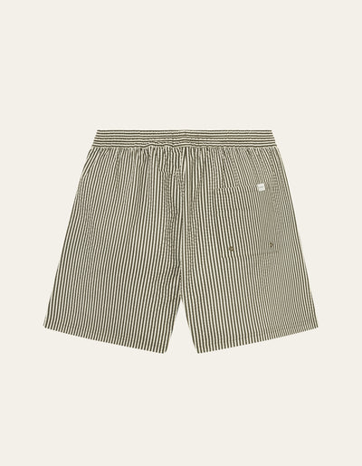 Les Deux MEN Stan Stripe Seersucker Swim Shorts Swimshorts 522218-Olive Night/Light Ivory