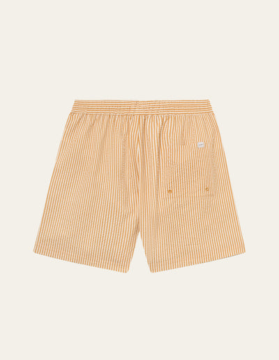 Les Deux MEN Stan Stripe Seersucker Swim Shorts Swimshorts 740218-Mustard Yellow/Light Ivory