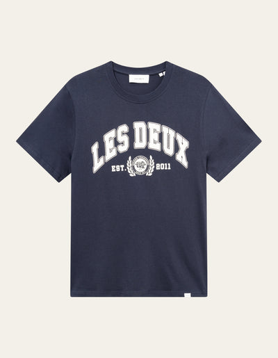 Les Deux MEN University T-Shirt T-Shirt 460218-Dark Navy/Light Ivory