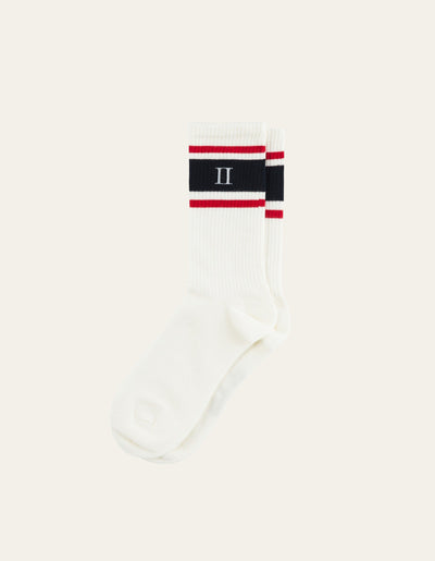 Les Deux MEN William Stripe 2-Pack Socks Underwear and socks 241600-Off White/Navy-Red