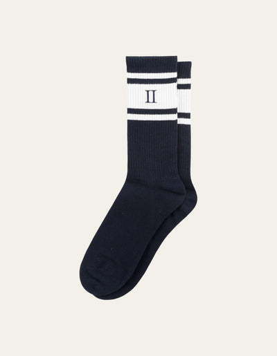 Les Deux MEN William Stripe 2-Pack Socks Underwear and socks 460241-Dark Navy/Off White