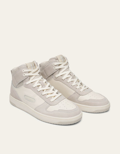 Les Deux MEN Wright Hightop Sneaker Shoes 201311-White/Light Grey
