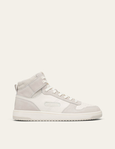 Les Deux MEN Wright Hightop Sneaker Shoes 201311-White/Light Grey