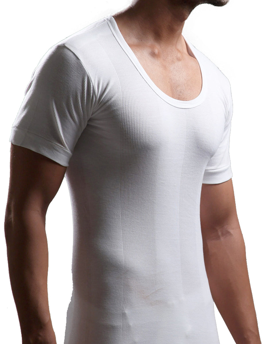 Multi Pack 100% Cotton Men's Fine Rib White Vest, Sleeves – Cotton Hut ...