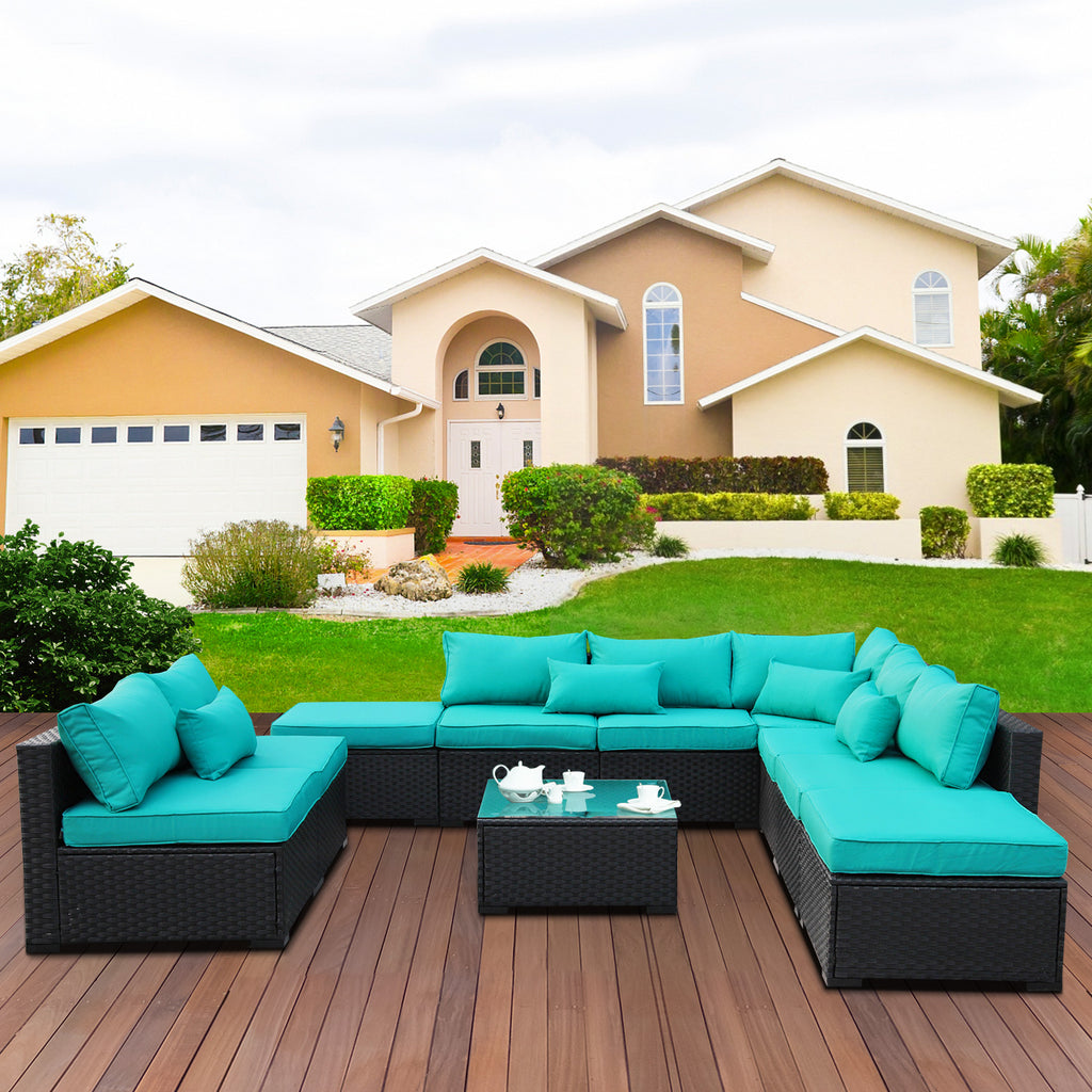 black wicker sectional patio furniture