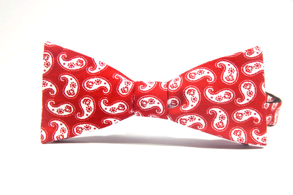 Red Paisley 100% Cotton Bow Tie – Styles By Kutty