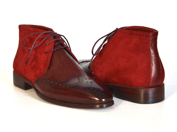 Paul Parkman Men's Chukka Boots Bordeaux Suede & Leather – Styles By Kutty