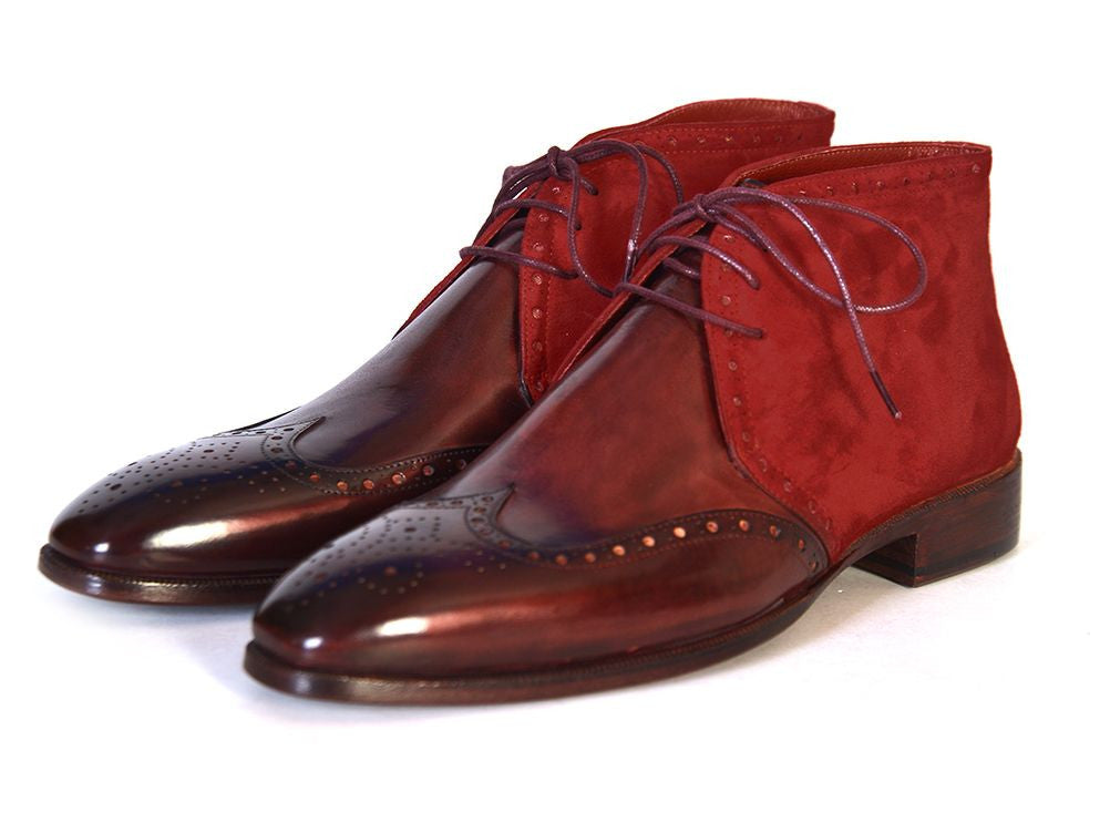 Paul Parkman Men's Chukka Boots Bordeaux Suede & Leather – Styles By Kutty