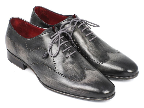 Paul Parkman Wingtip Oxfords Gray & Black Handpainted Calfskin – Styles ...