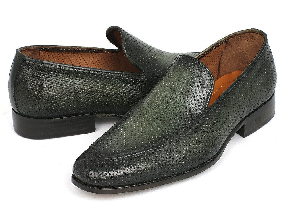 perforated leather loafers
