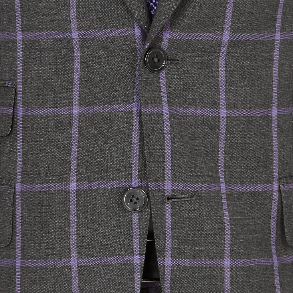 Grey Windowpane - Super 110 / 100% Wool – Styles By Kutty