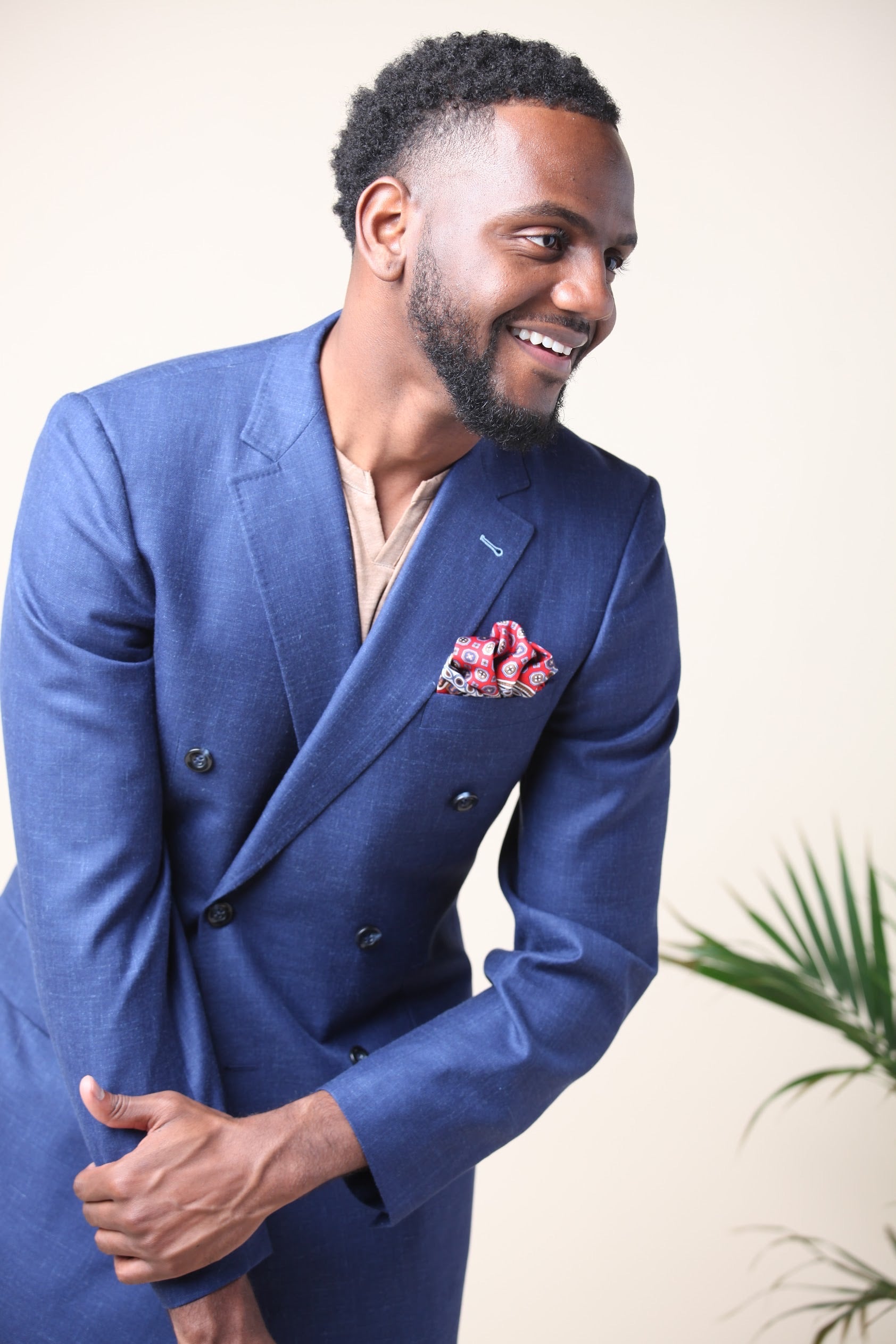 Blue - 71% Wool, 13% Linen, 14% Silk, 12% Tencel - Custom Suit Fabric
