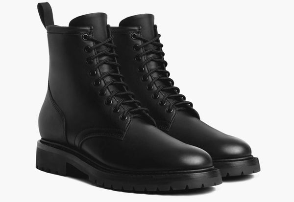 Men's Stomper Zip-Up Boot in Black Leather - Thursday Boot Company