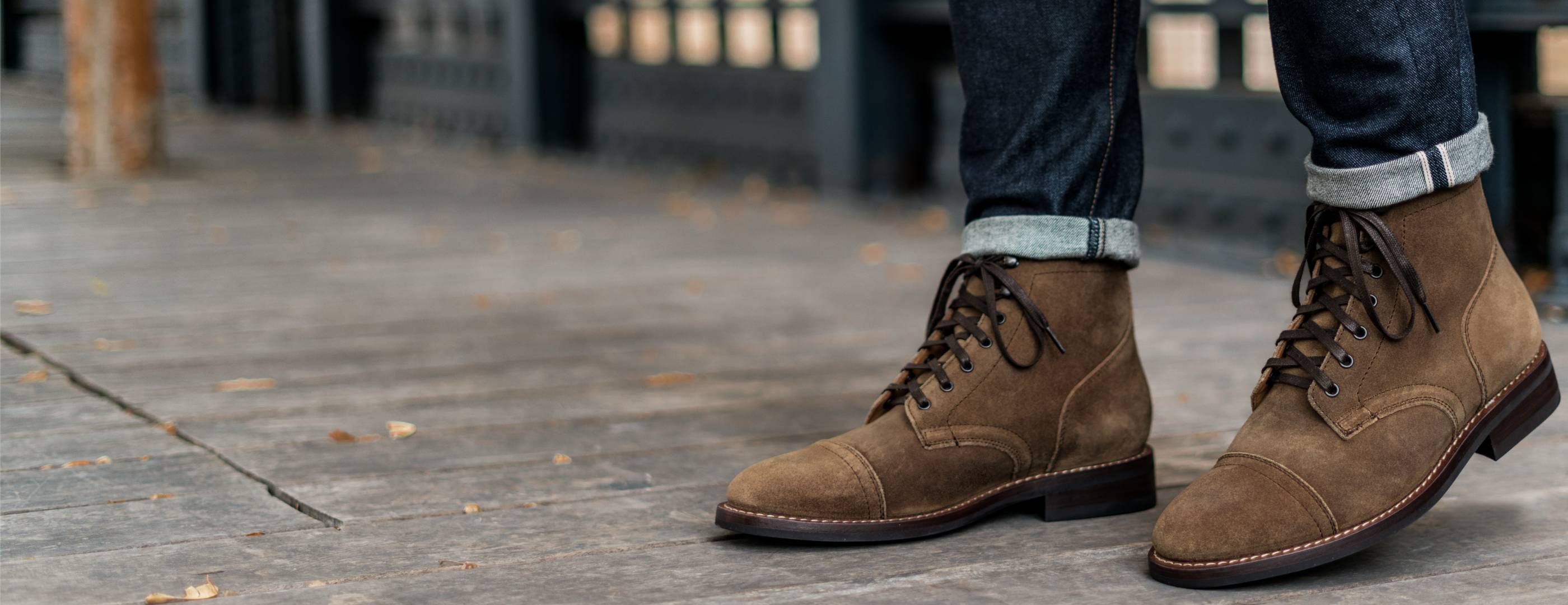 Men's Captain Lace-Up Boot In Tan 'Dusty' Suede - Thursday Boot Company