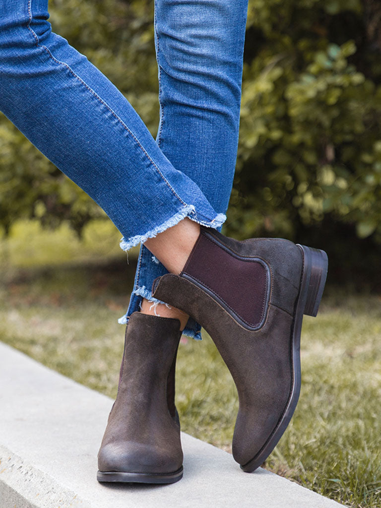 Women's Olive Suede Duchess Chelsea Boot - Thursday Boot Company