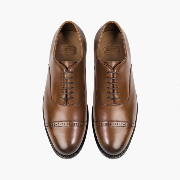 Chestnut Broadway Brogue Toe Dress Shoe 