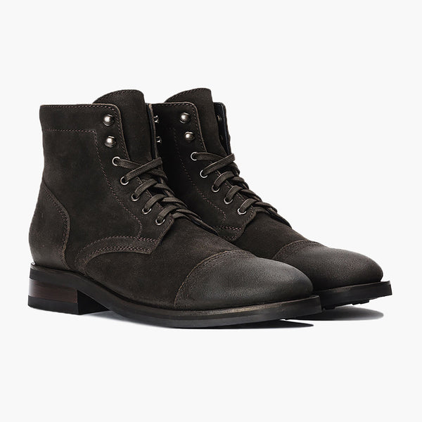Dark Olive Suede Captain Lace-Up Boot 