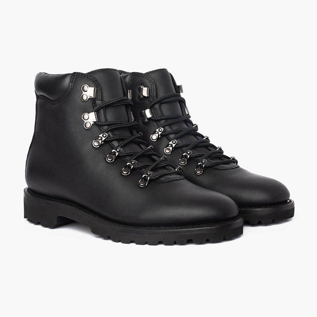 black leather walking boots mens