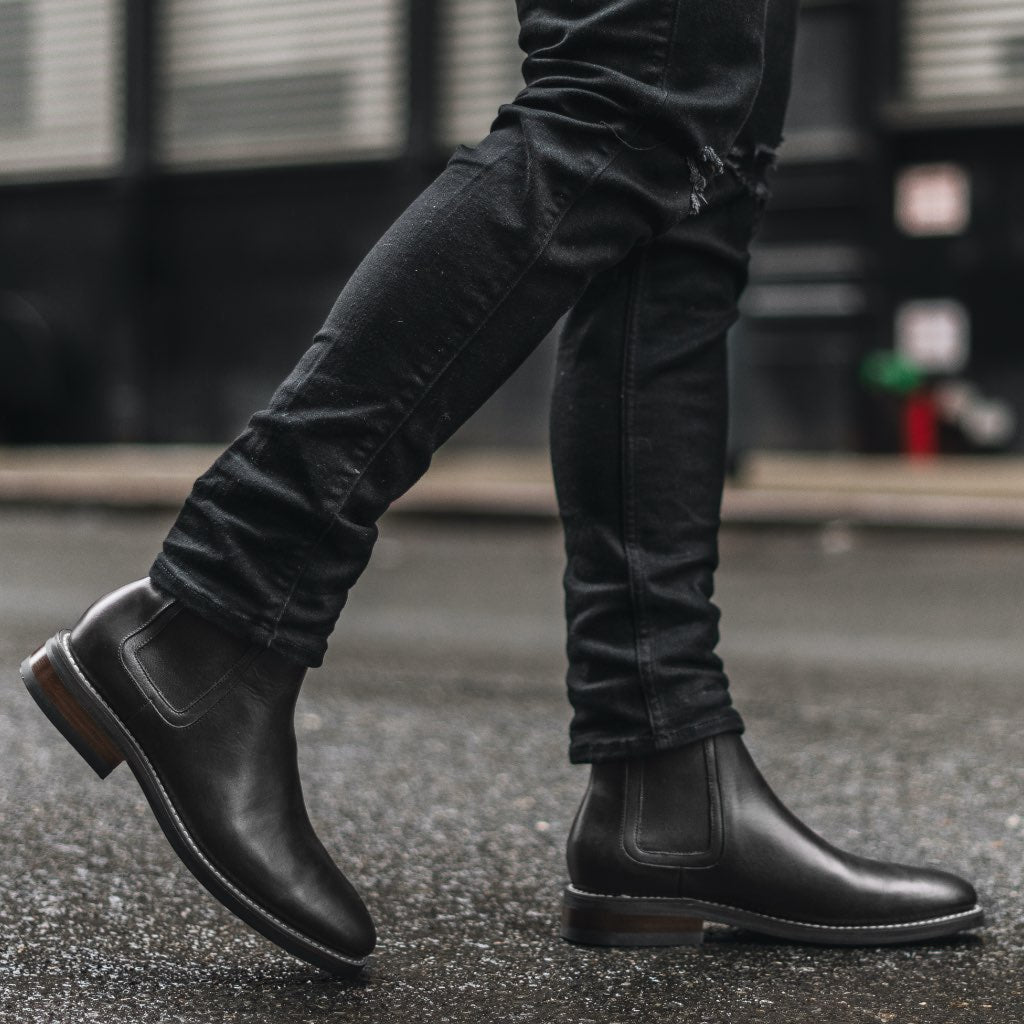 mens black leather ankle boots