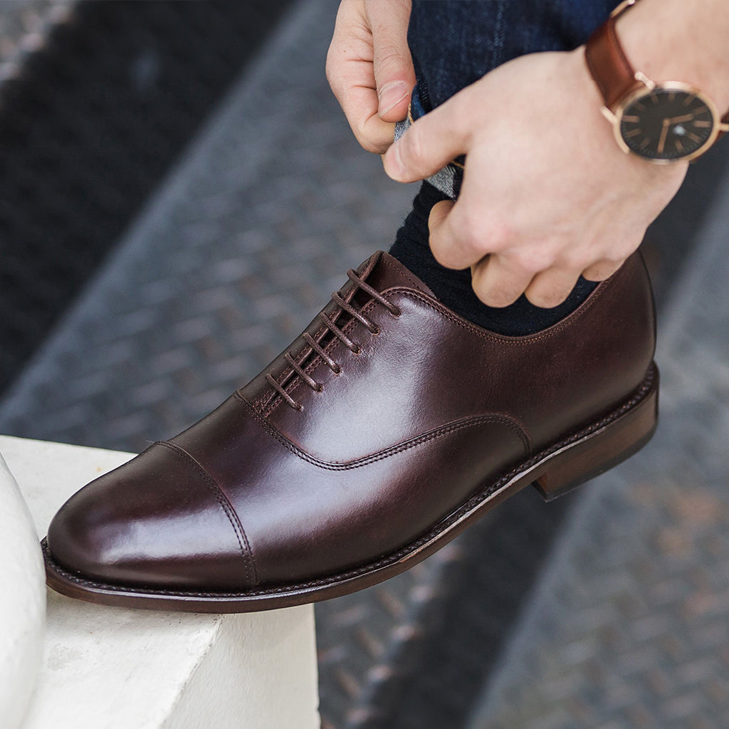 Brown Executive Cap Toe Dress Shoe 