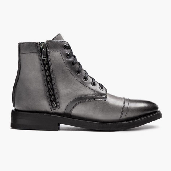mens black leather zip up boots