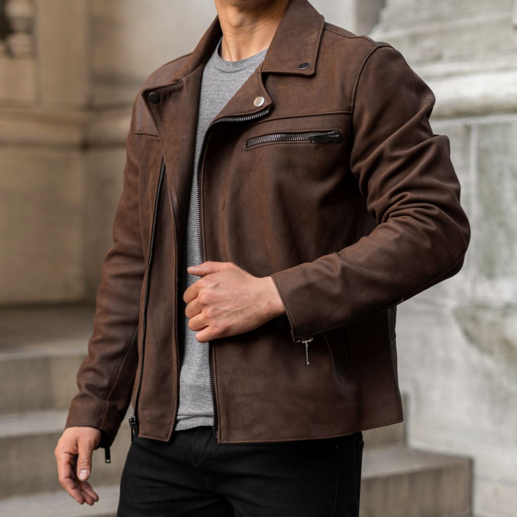 Mens Motorcycle Jacket In Rich Brown Tobacco Leather Thursday 5247