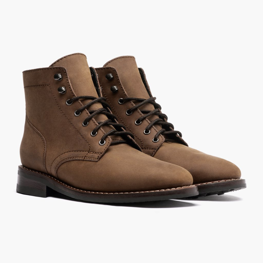 Men's President Lace-Up Boot In Saddlewood Brown Leather - Thursday