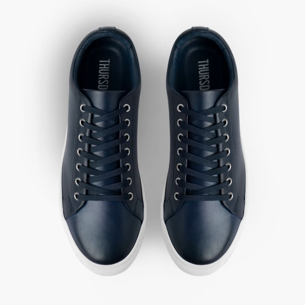 Men's Premier Low Top In Deep Blue Leather - Thursday Boot Company