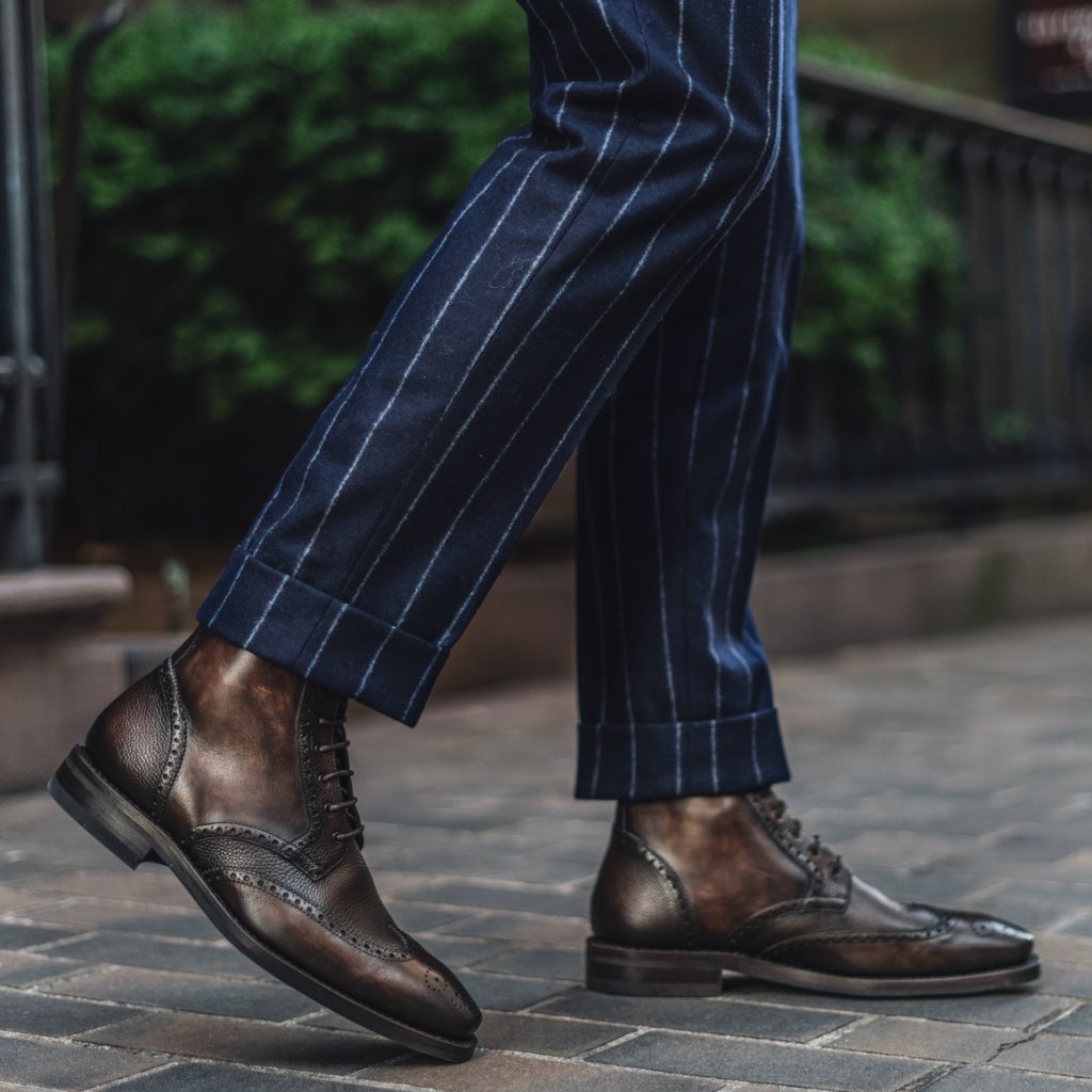 Men's Wingtip Boot in Dark Oak 