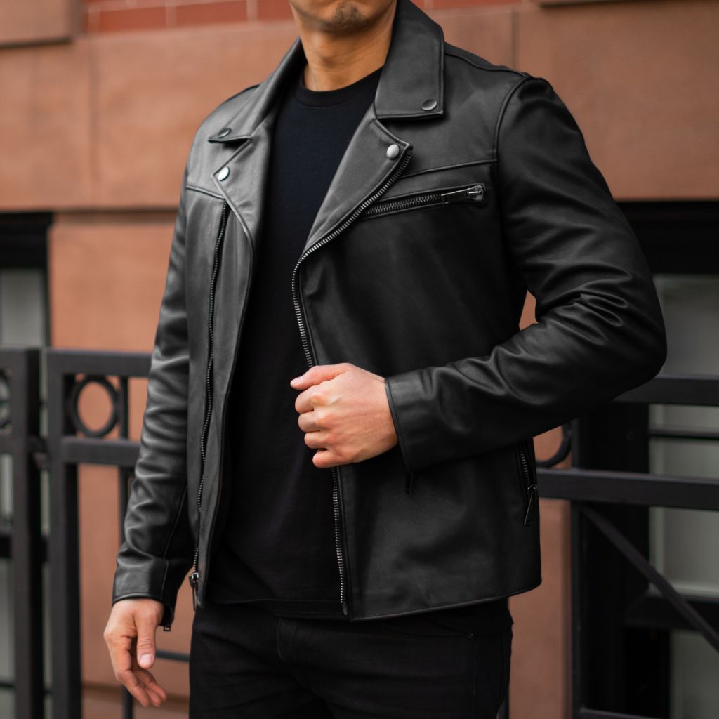 Men's Motorcycle Jacket In Black Leather Thursday Boot Company