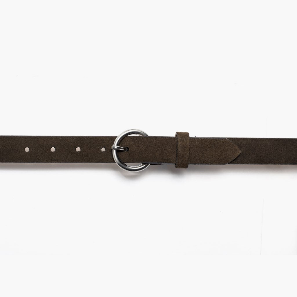 dark olive suede belt