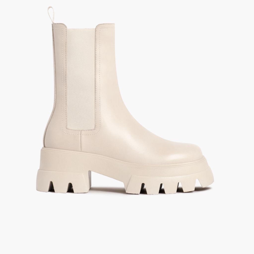 Women's Reign Chunky Outsole Chelsea Boot In Cream - Thursday Boots