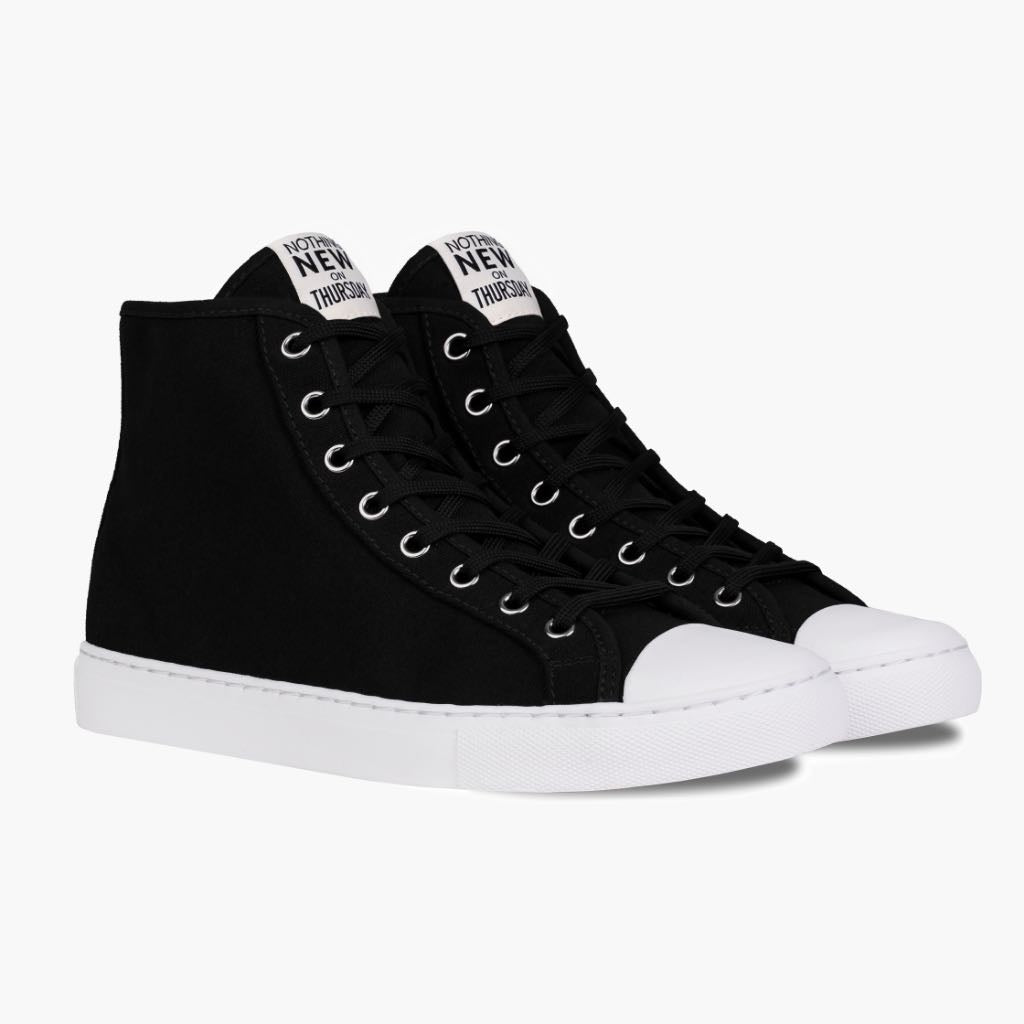 women's black slip on high top sneakers