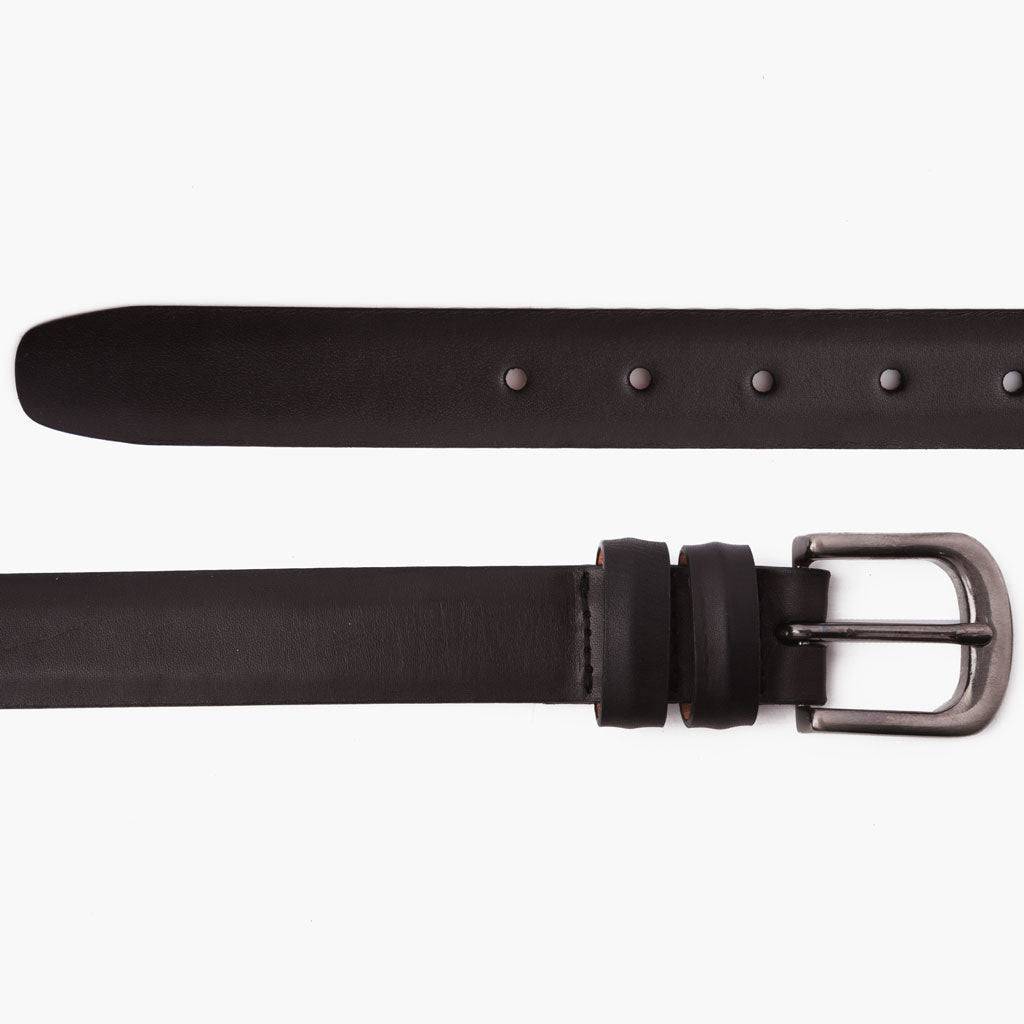 Men's Slim Black Leather Belt - Thursday Boot Company